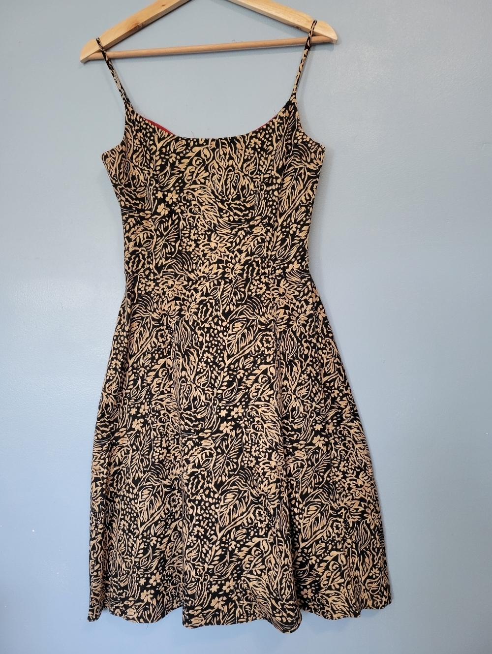 Vtg Jessica Howard Floral Print Cream Black Floral Dress 4
